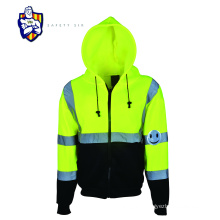 Hi Vis 300 Denier PVC Beschichtet Oxford Polyester wasserdichte Sicherheitsmantel Reflektierende Sicherheitsjacke